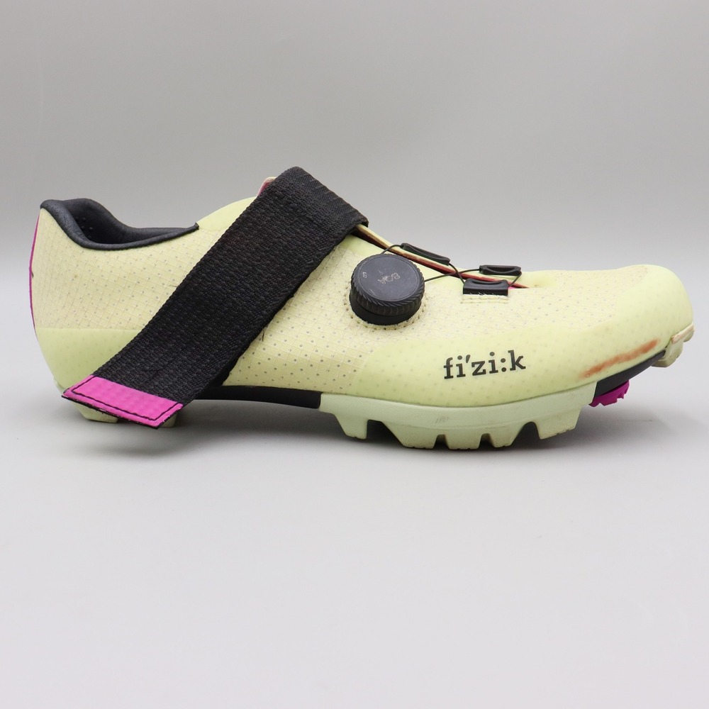 Fizik Vento Ferox Carbon Mountain Bike Shoes Mens 9.5 US Lime Purple MTB Gravel